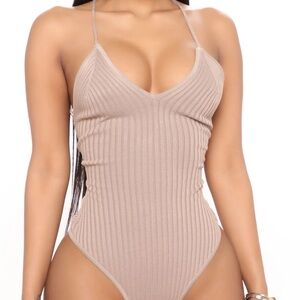 Ribbed Mocha Bodysuit